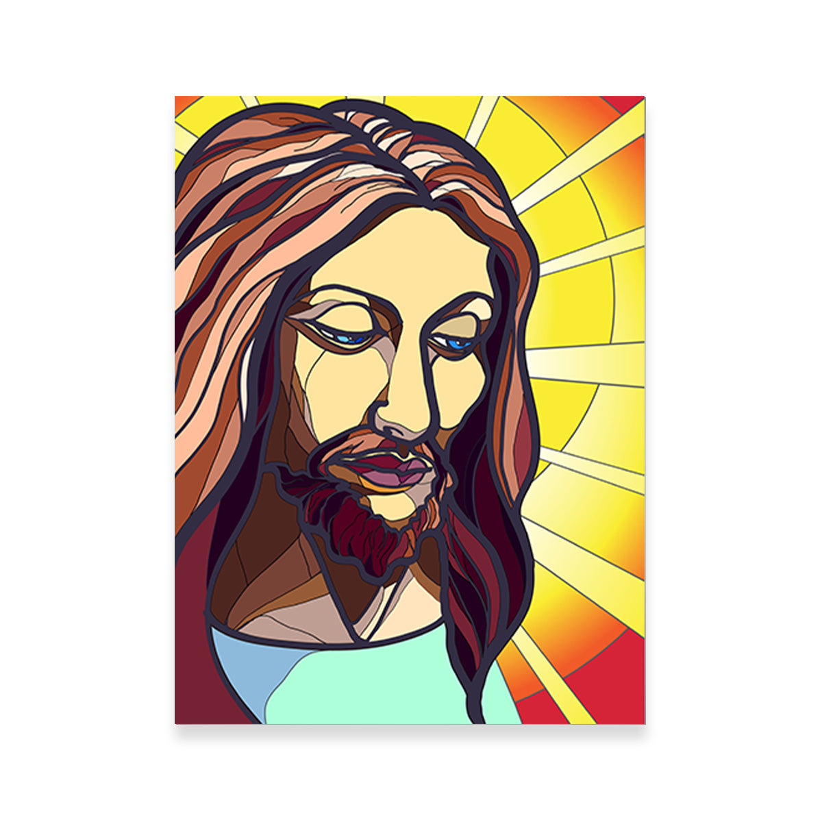 Exquisite Jesus in Stained Glass Wall Art for Home Decor