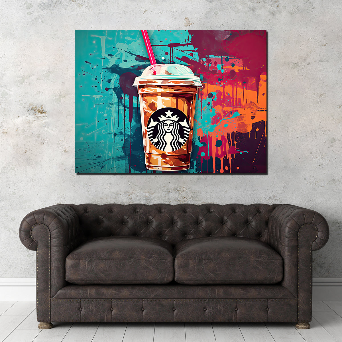 Unique Starbucks Coffee Warhol-inspired Wall Art by Ralph & Laura Design