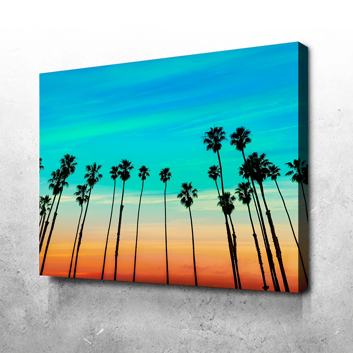Gorgeous Palm Tree Sunset Santa Barbara Wall Art for Stunning Home Decor
