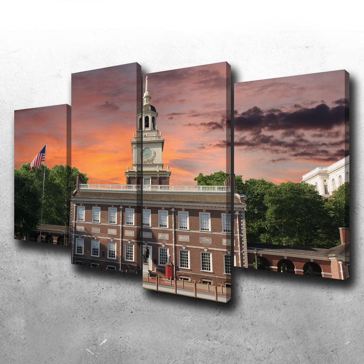 Stunning Independence Hall Sunset Wall Art for Your Home Decor