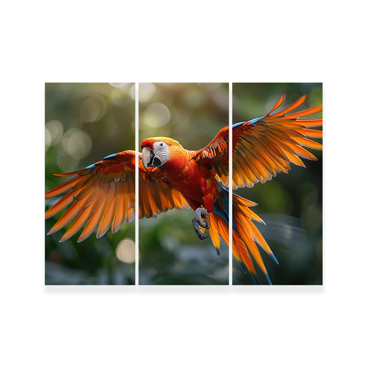 Stunning Scarlet Macaw in Flight Wall Art for Home Decor