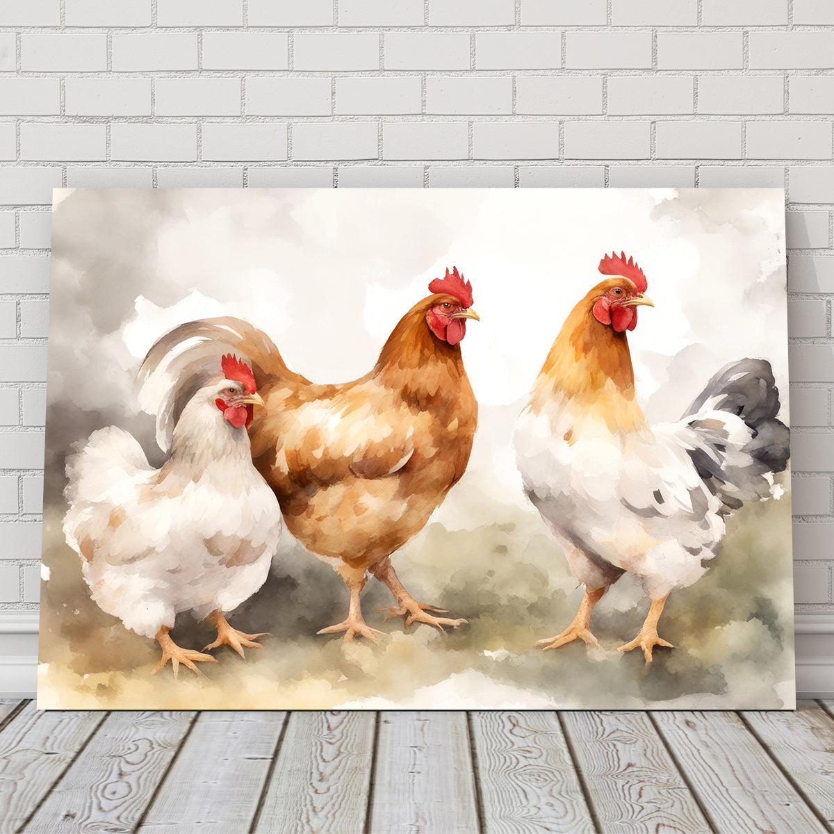 Stunning Chicken Watercolor Wall Art for Home Decor