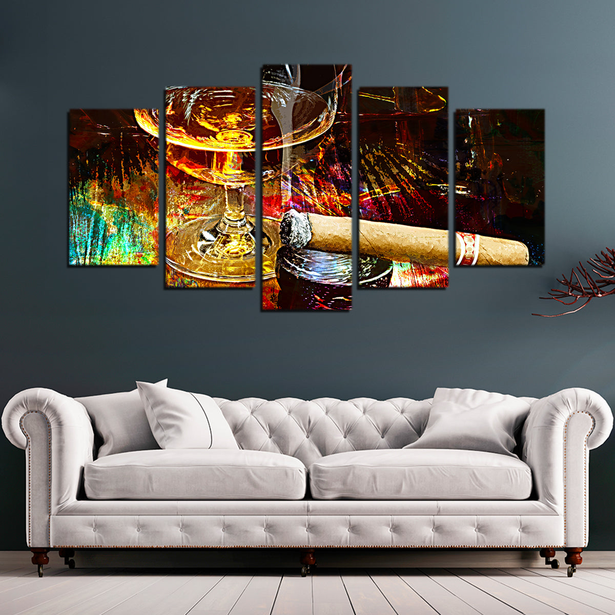 Exquisite Cigar and Whiskey-themed Wall Art for Home Decoration