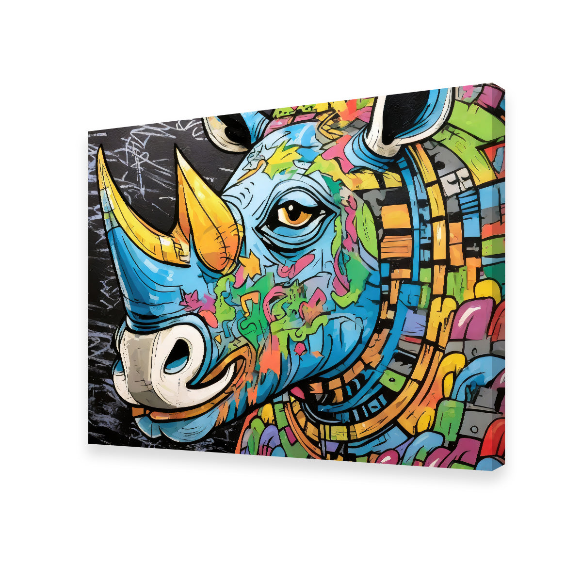 Stunning Rhino Graffiti Wall Art by Stephen Chambers