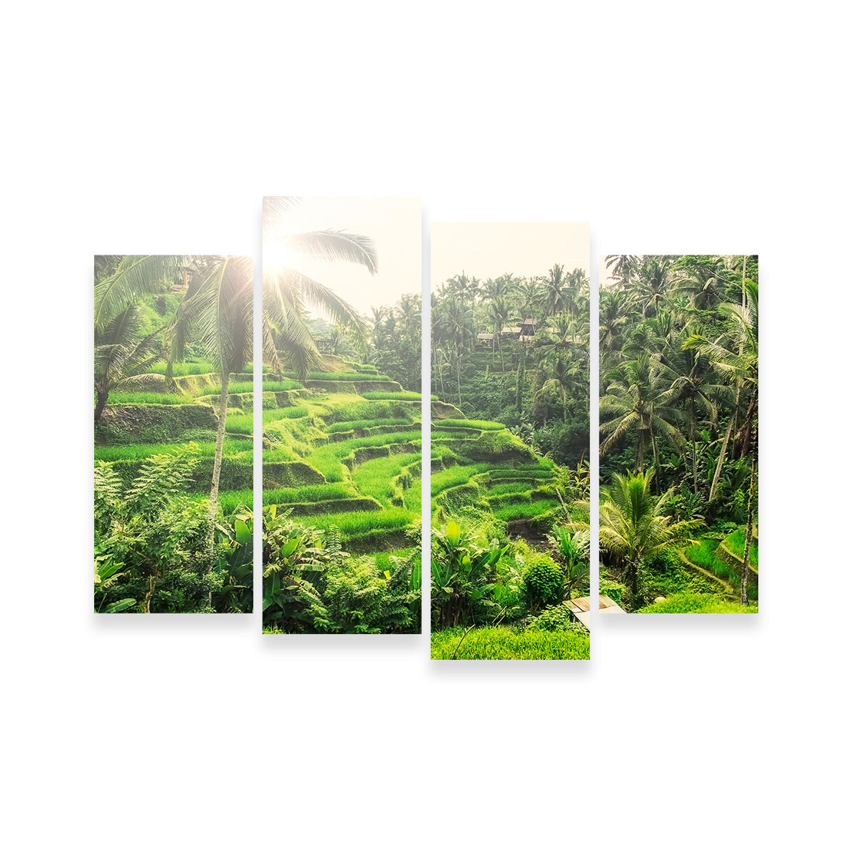 Tegallalang Wall Art - Premium Handmade Canvas with Sustainable Pine Wood Frames