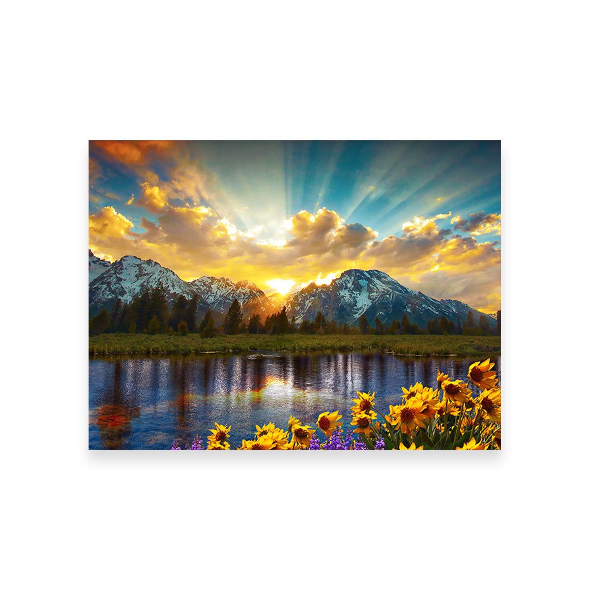Stunning Grand Tetons Sunset Wall Art for Home Decor