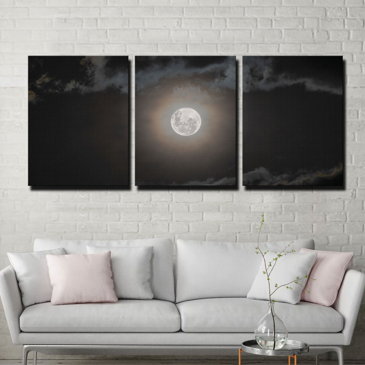 Stunning Full Moon on a Cloudy Night Wall Art by Sofia Leite Fonseca