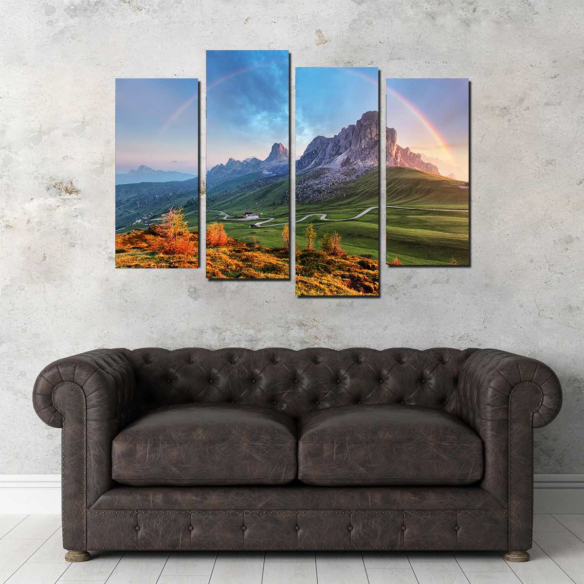 Stunning Rainbow In The Alps Wall Art for Home Decor