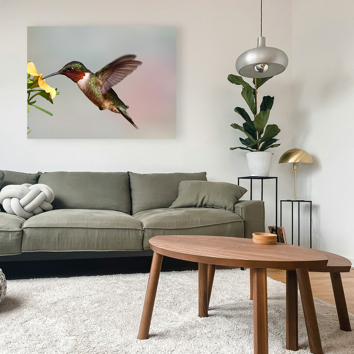 Exquisite Ruby Throated Hummingbird Wall Art for Stunning Decor