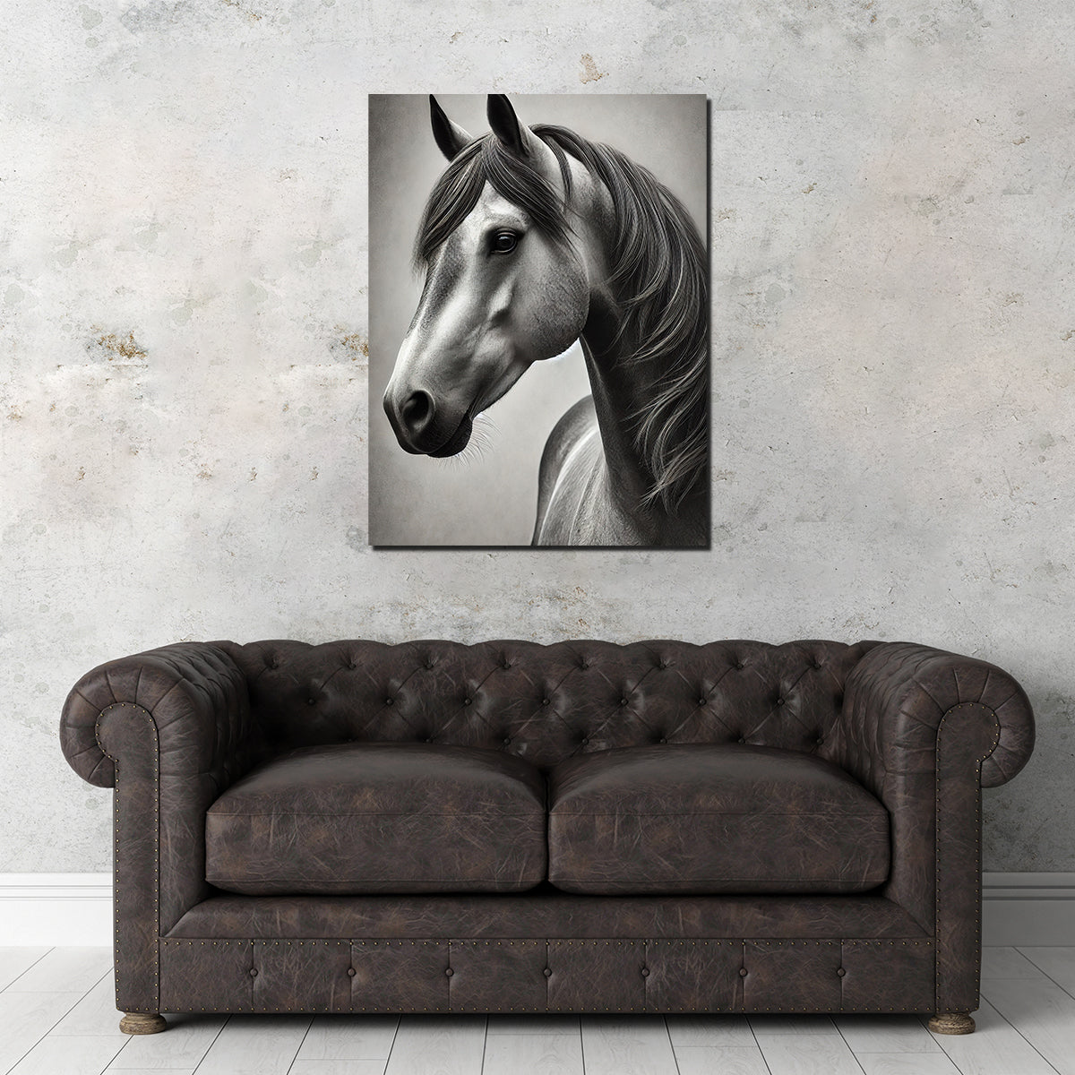 Stunning Grayscale Quarter Horse Wall Art for Your Home Decor