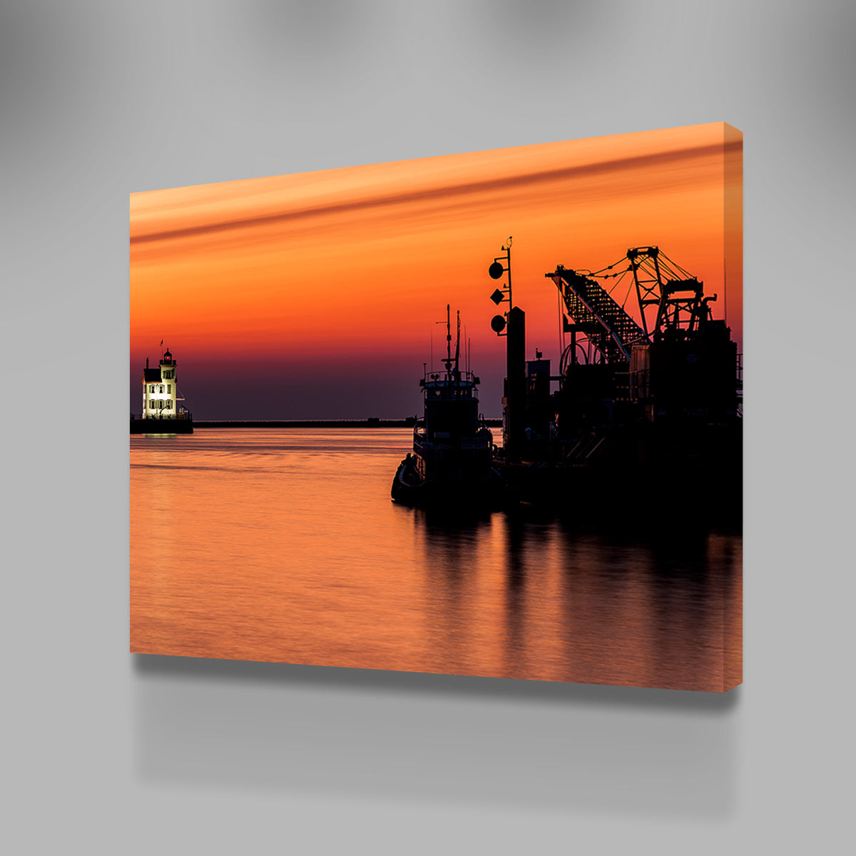Breathtaking Lorain Harbor Lighthouse Sunset Wall Art for Stunning Home Decor