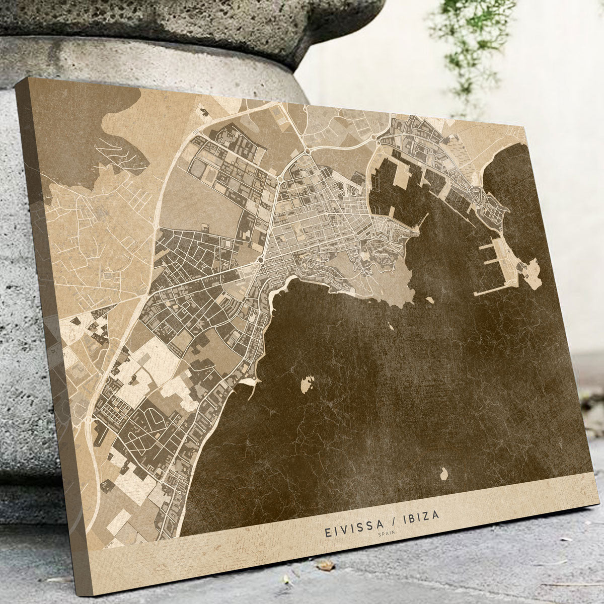 Stunning Eivissa Map Wall Art by Blursbyai