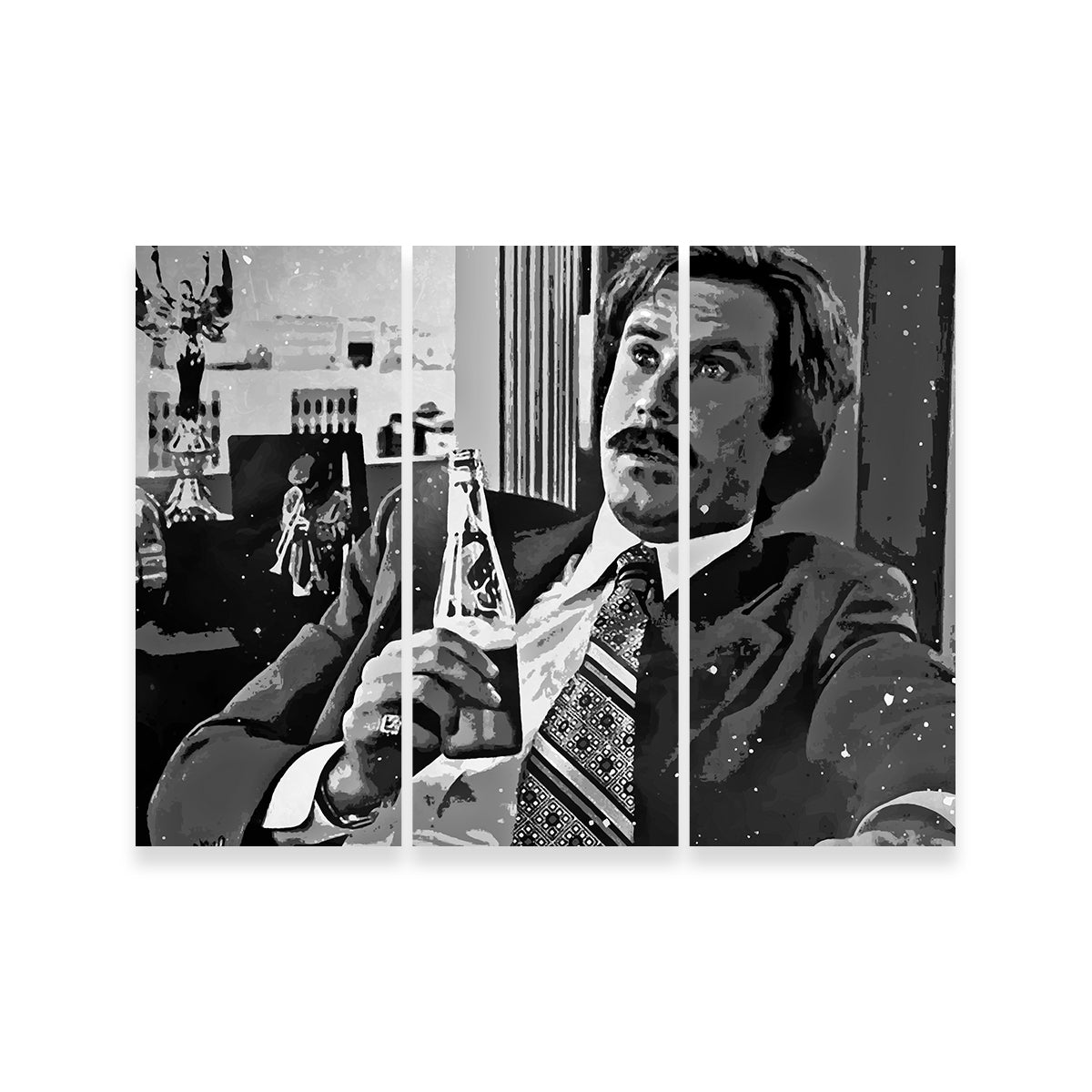 Ron Burgundy Stylish Grayscale Wall Art for Stunning Decor