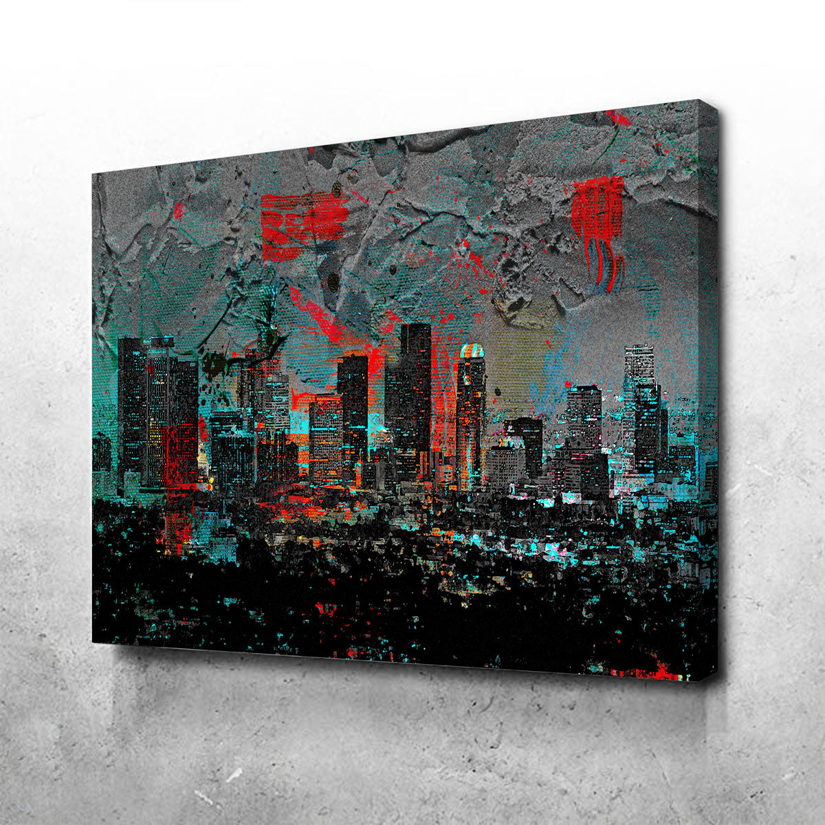 Stunning Abstract Los Angeles Skyline Wall Art for Home Decor
