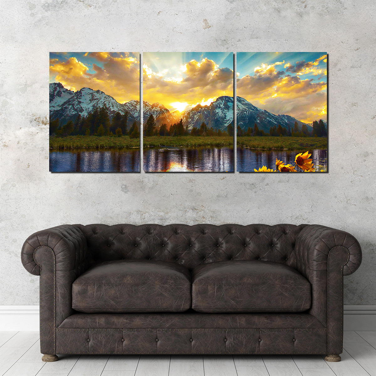 Stunning Grand Tetons Sunset Wall Art for Home Decor