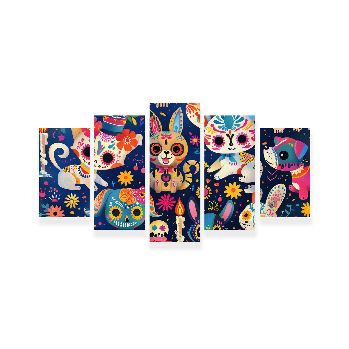 Eye - catching Day of the Dead Animals Wall Art for Home Decor