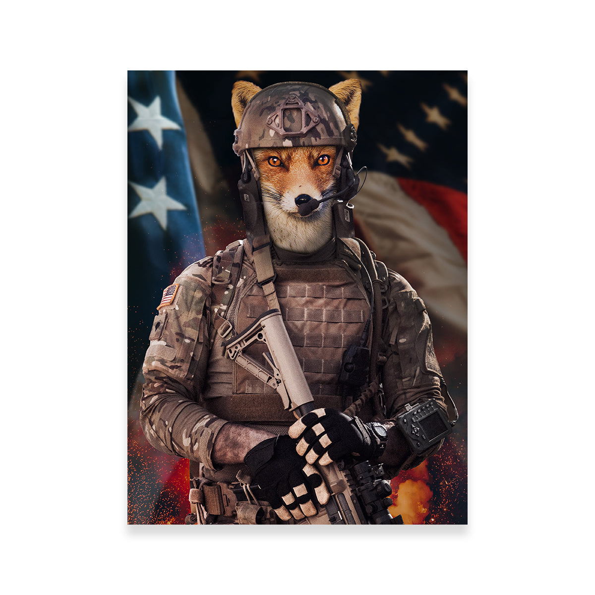 Stunning Fox Soldier Wall Art by INDOARC