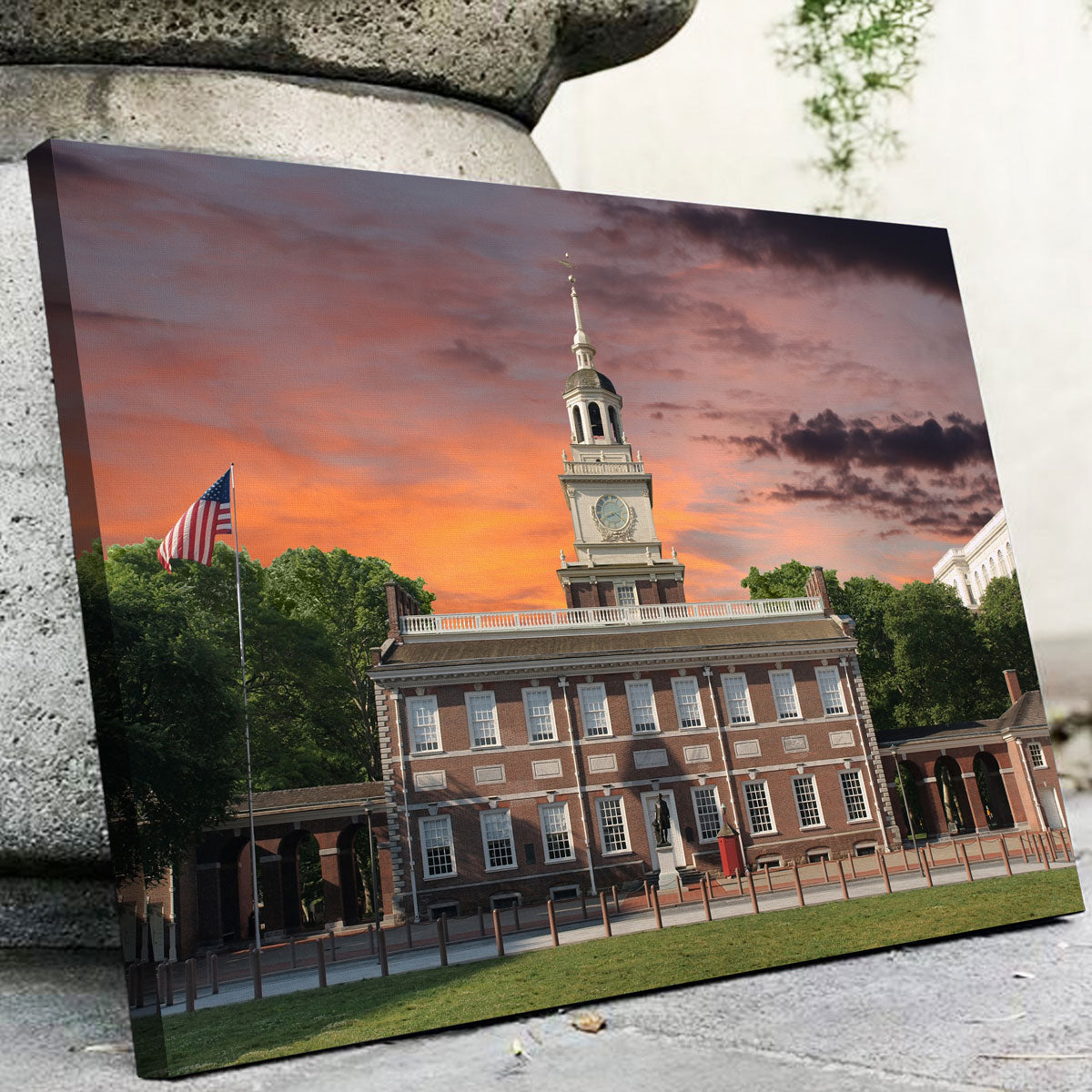 Stunning Independence Hall Sunset Wall Art for Your Home Decor