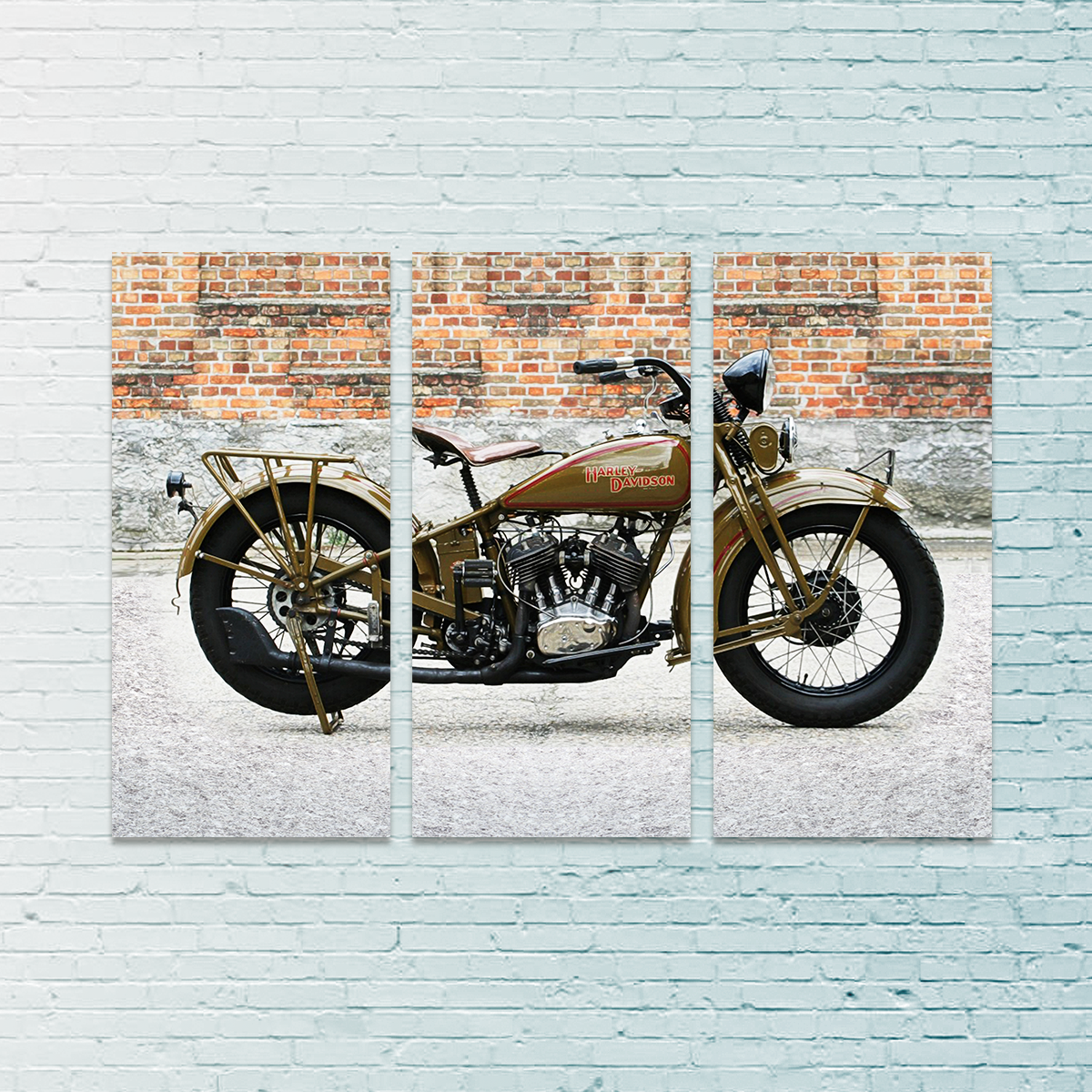 Authentic 1930's Harley Davidson Vintage Wall Art for Motorcycle Enthusiasts