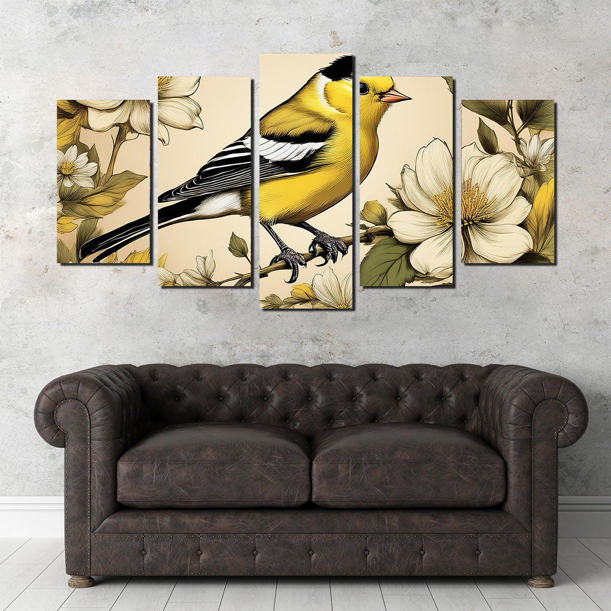 Stunning JJ Audubon's Style American Goldfinch Wall Art for Your Home Decor