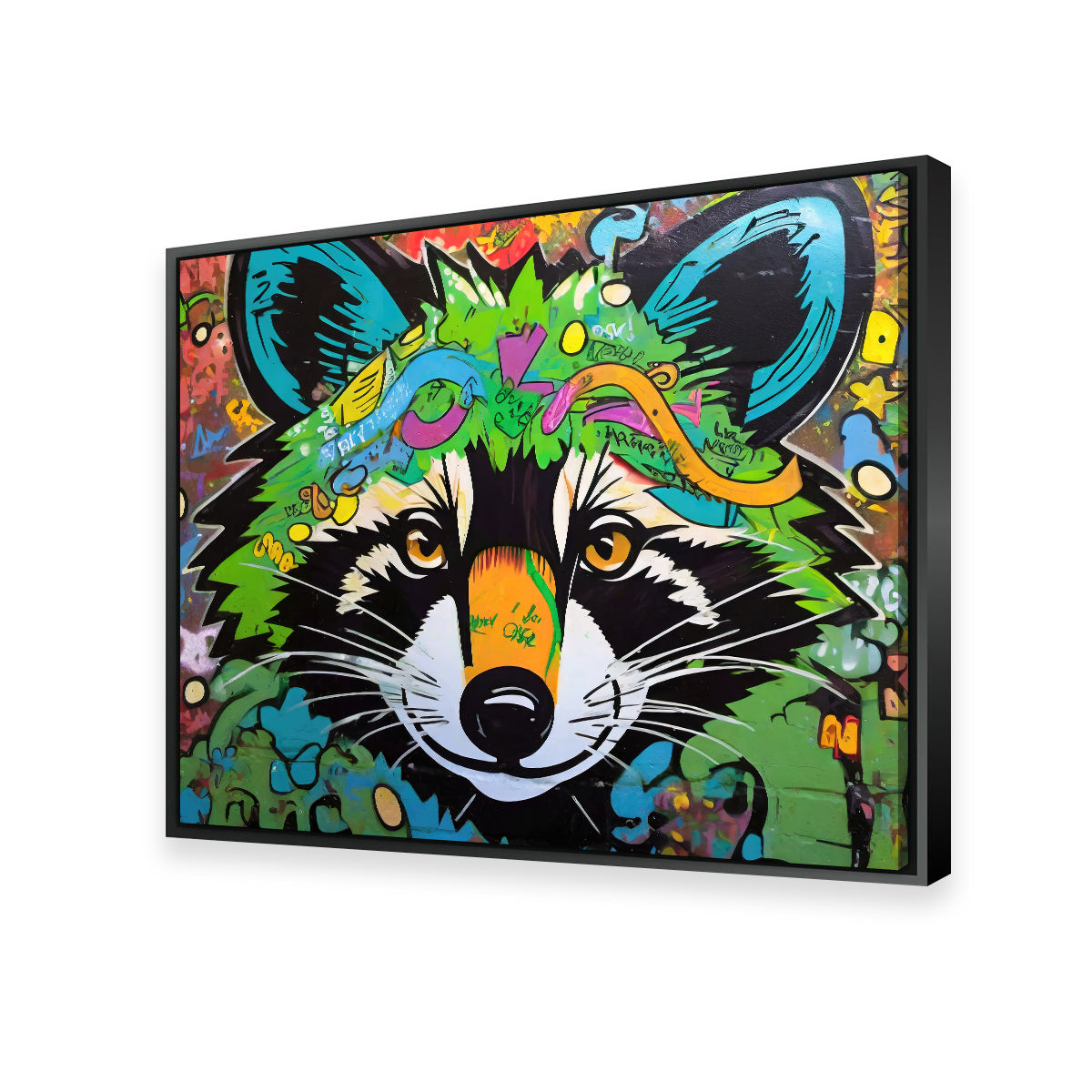 Unique Raccoon Graffiti Wall Art by Stephen Chambers
