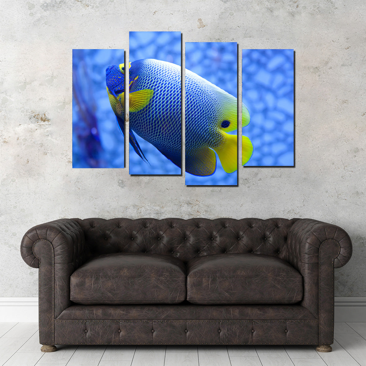 Vibrant Blue and Yellow Tropical Fish Wall Art for Stunning Home Decor