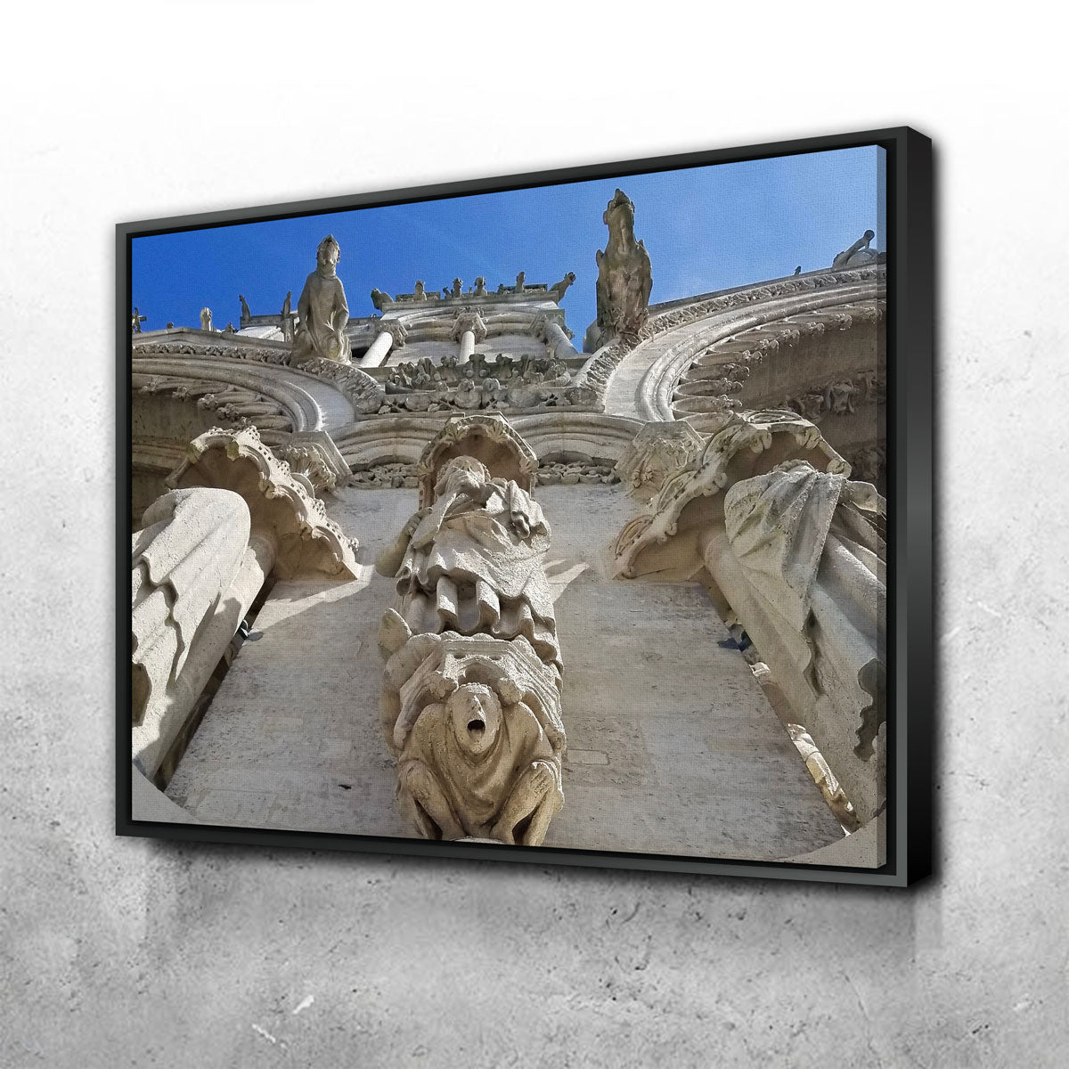 Exquisite Reims Cathedral Gargoyles Wall Art by David Campbell