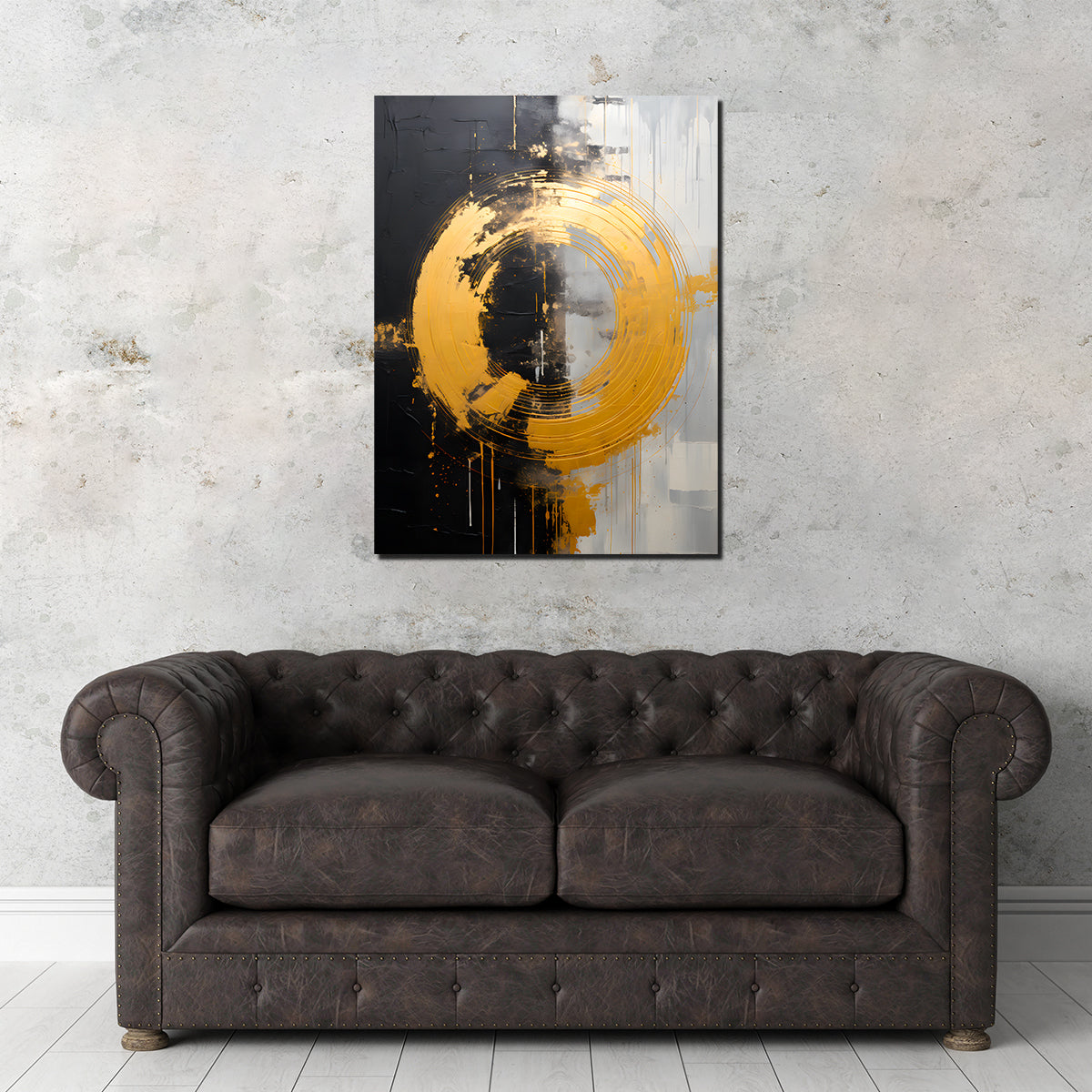 Stunning Abstract - Black Gold Shapes 11 Wall Art for Modern Decor