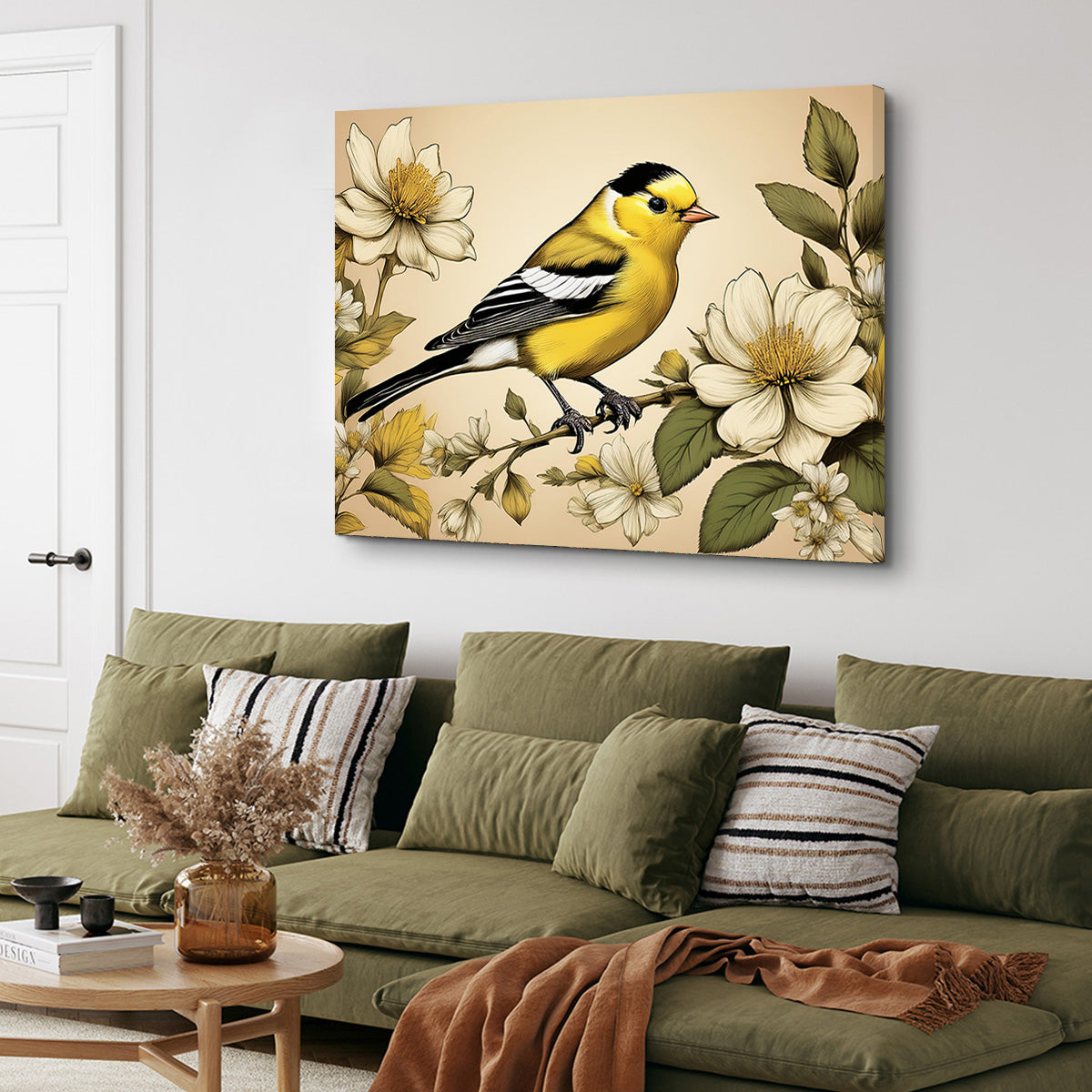 Stunning JJ Audubon's Style American Goldfinch Wall Art for Your Home Decor