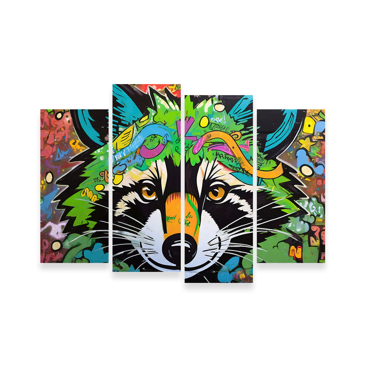 Unique Raccoon Graffiti Wall Art by Stephen Chambers