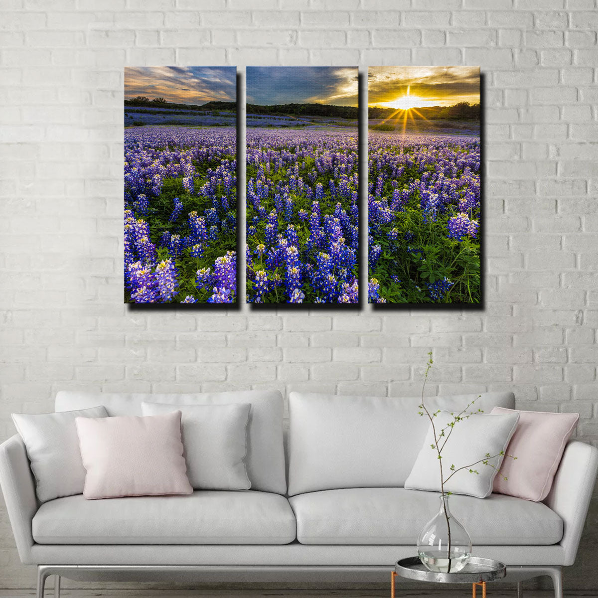 Gorgeous Texas Bluebonnet Field at Muleshoe Bend Wall Art for Home Decor
