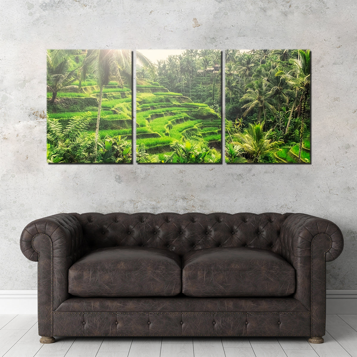 Tegallalang Wall Art - Premium Handmade Canvas with Sustainable Pine Wood Frames