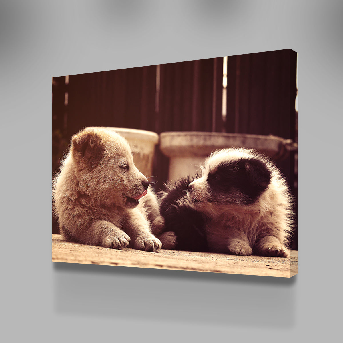 Dog's Best Friend Wall Art - Stunning Handmade Canvas by George Sorin