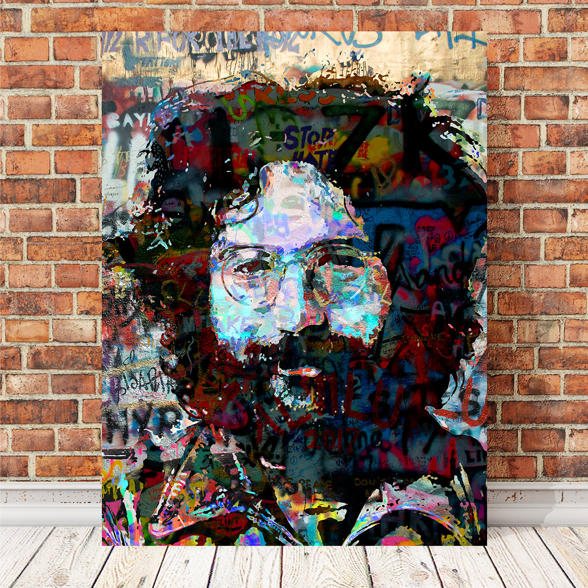 Stunning Jerry Garcia Heavy Graffiti Wall Art by Stephen Chambers