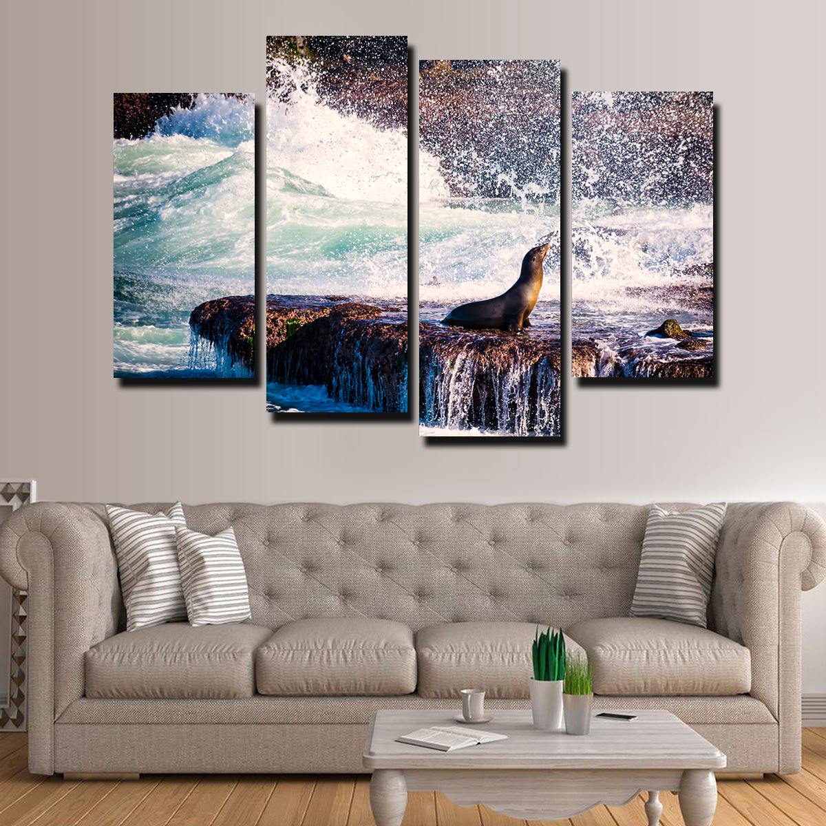 Stunning Sea Lion Surf La Jolla Wall Art for Coastal Home Decor