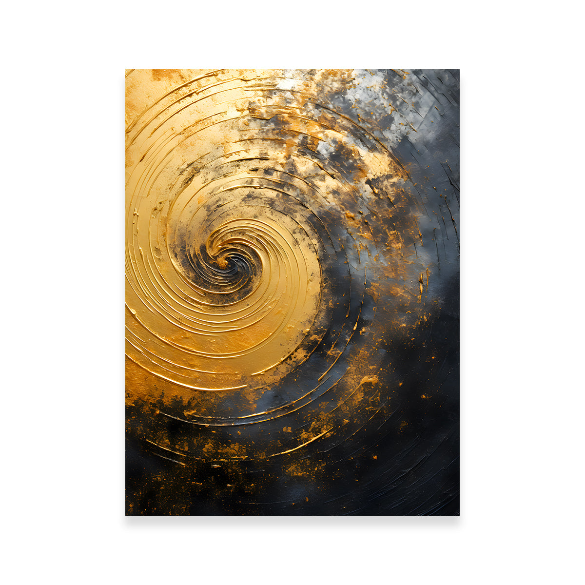 Abstract Black and Gold Geometric Shapes Wall Art for 8x Size Decor