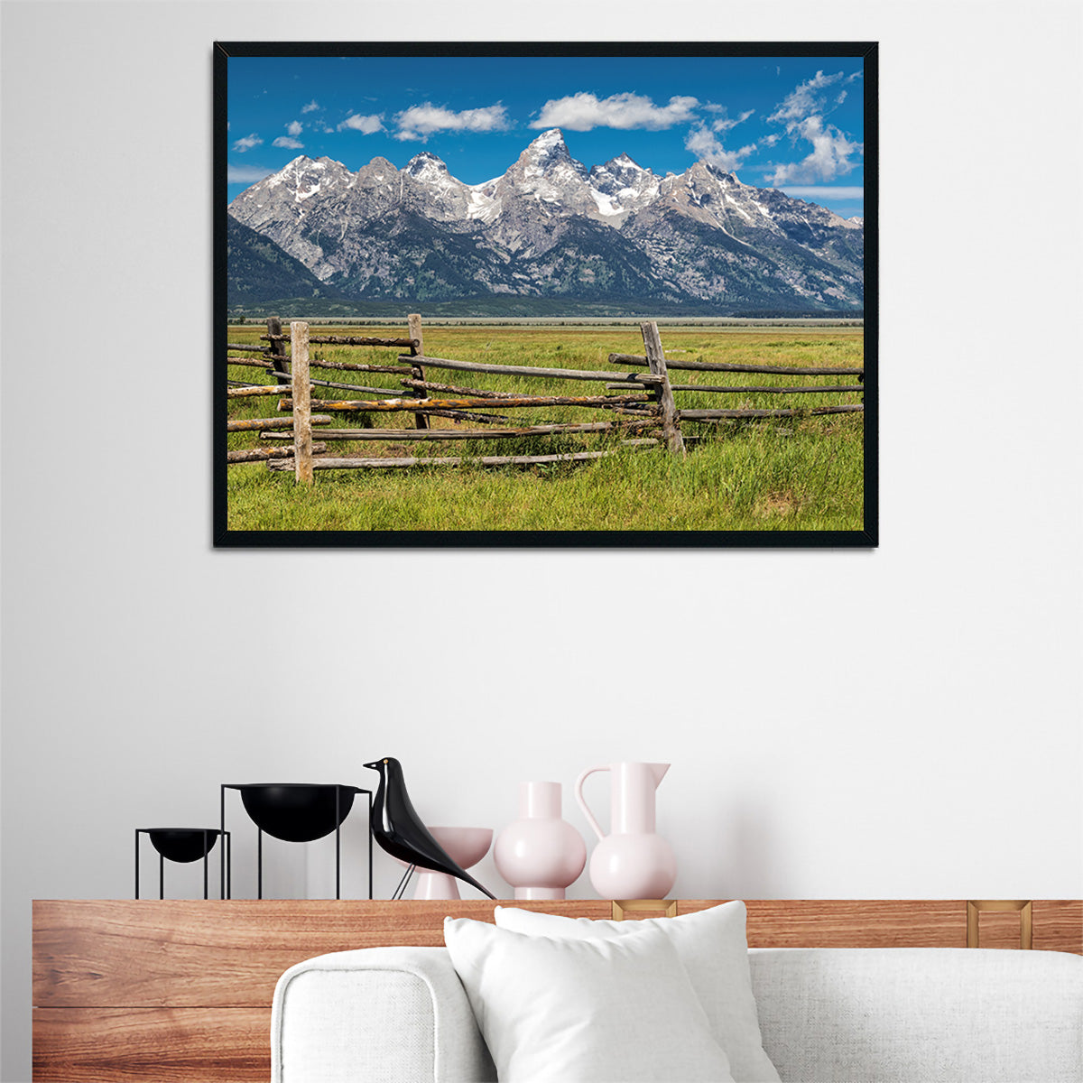 Stunning Grand Tetons and Corral Fence Wall Art for Your Home Decor