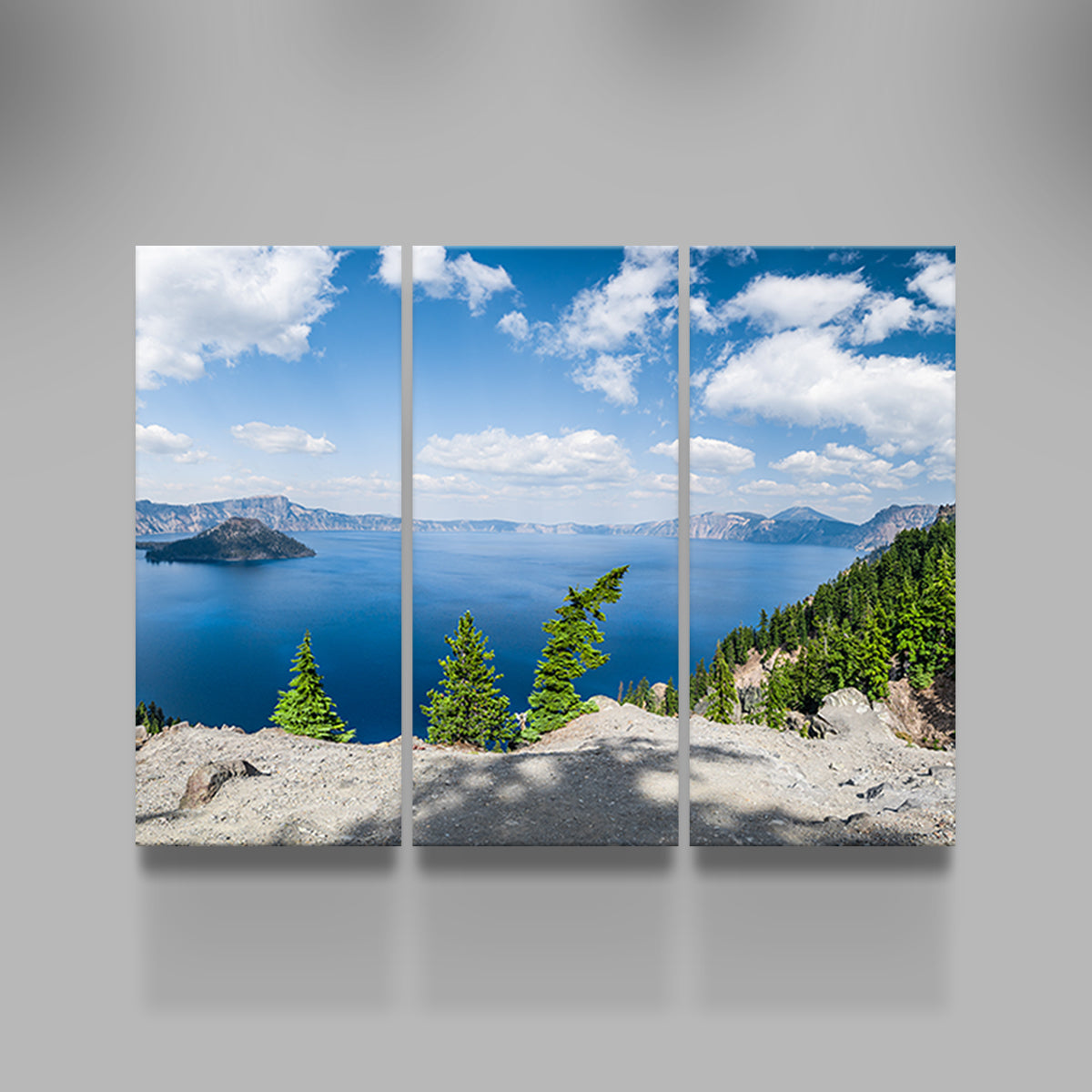 Stunning Blue Crater Lake Panorama Wall Art by Lucas Moore