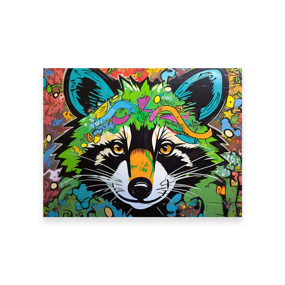Unique Raccoon Graffiti Wall Art by Stephen Chambers