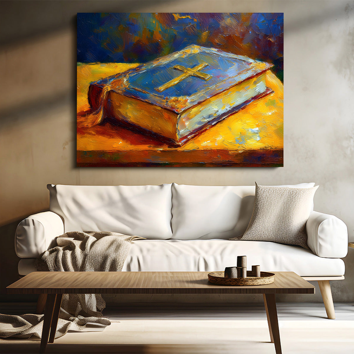 Exquisite The Bible Wall Art with Sustainable Wood Frame
