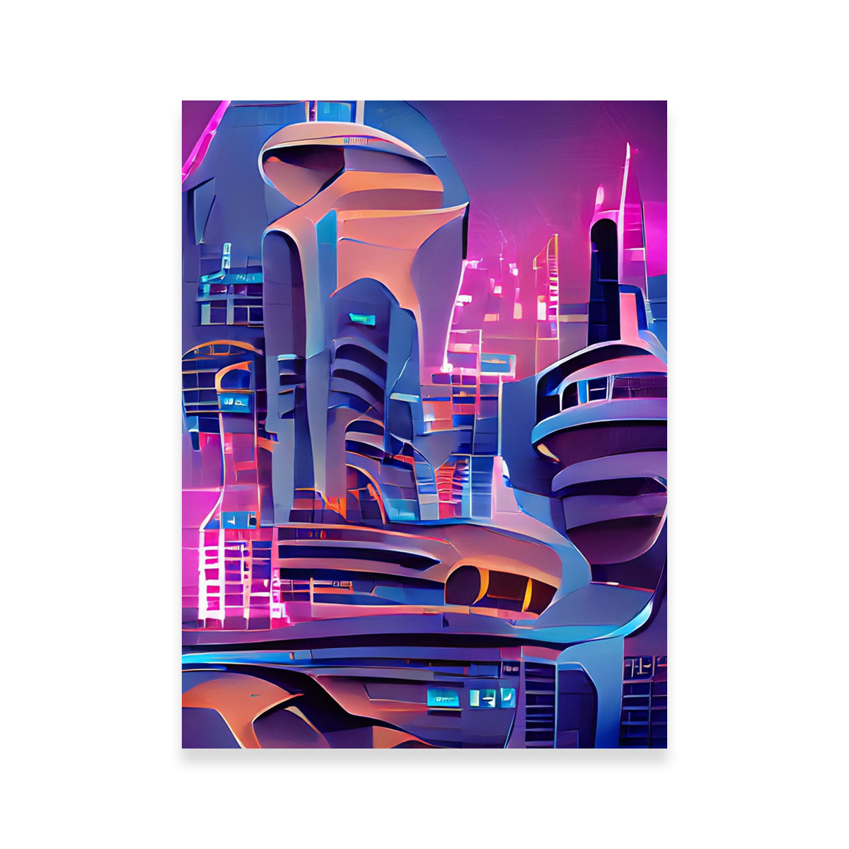 Stunning Futuristic City Wall Art by Gabriel Ritcey