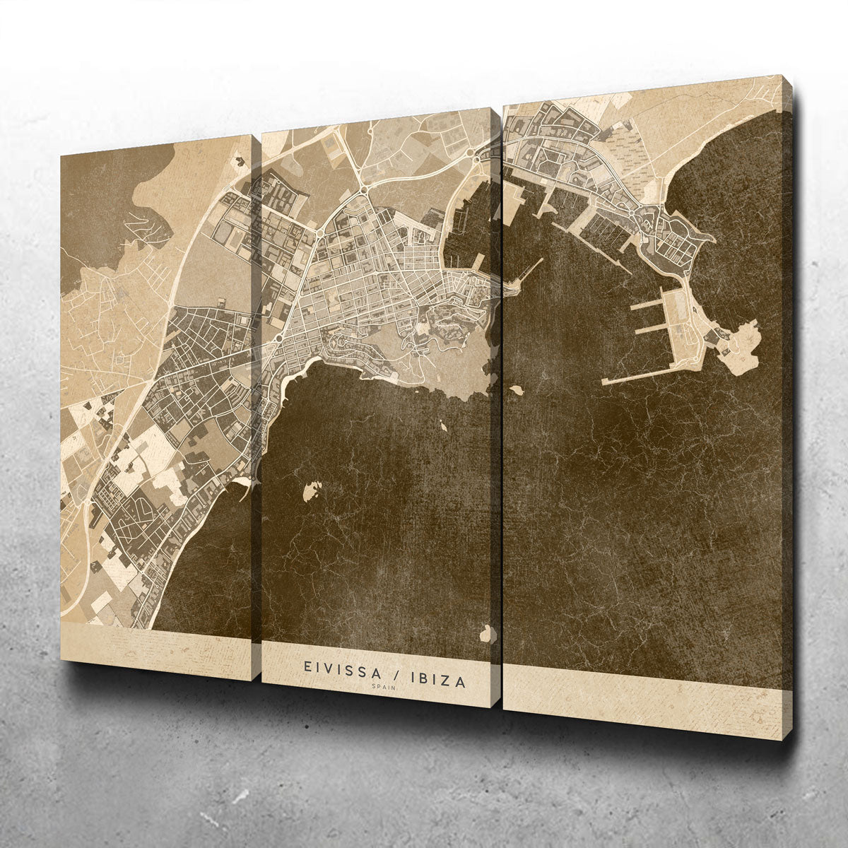 Stunning Eivissa Map Wall Art by Blursbyai