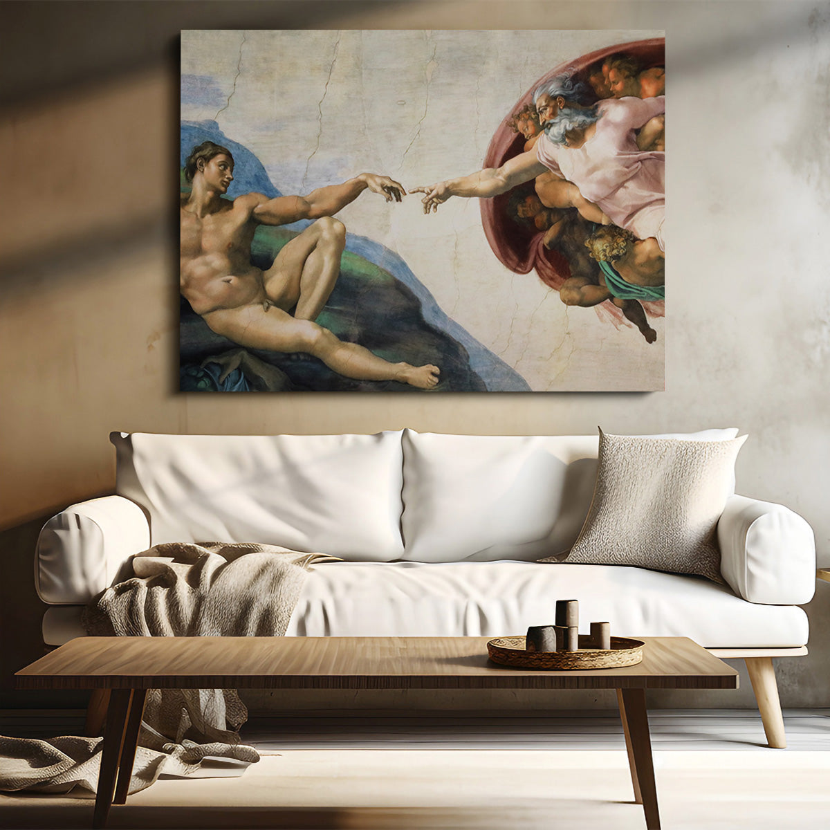 Exquisite The Creation of Adam Wall Art for Stunning Home Decor