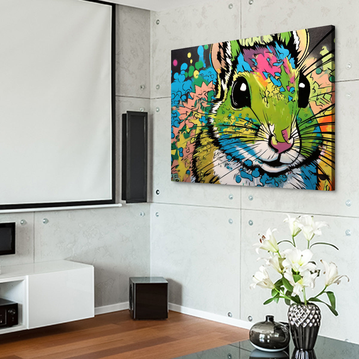 Unique Chipmunk Graffiti Wall Art by Stephen Chambers