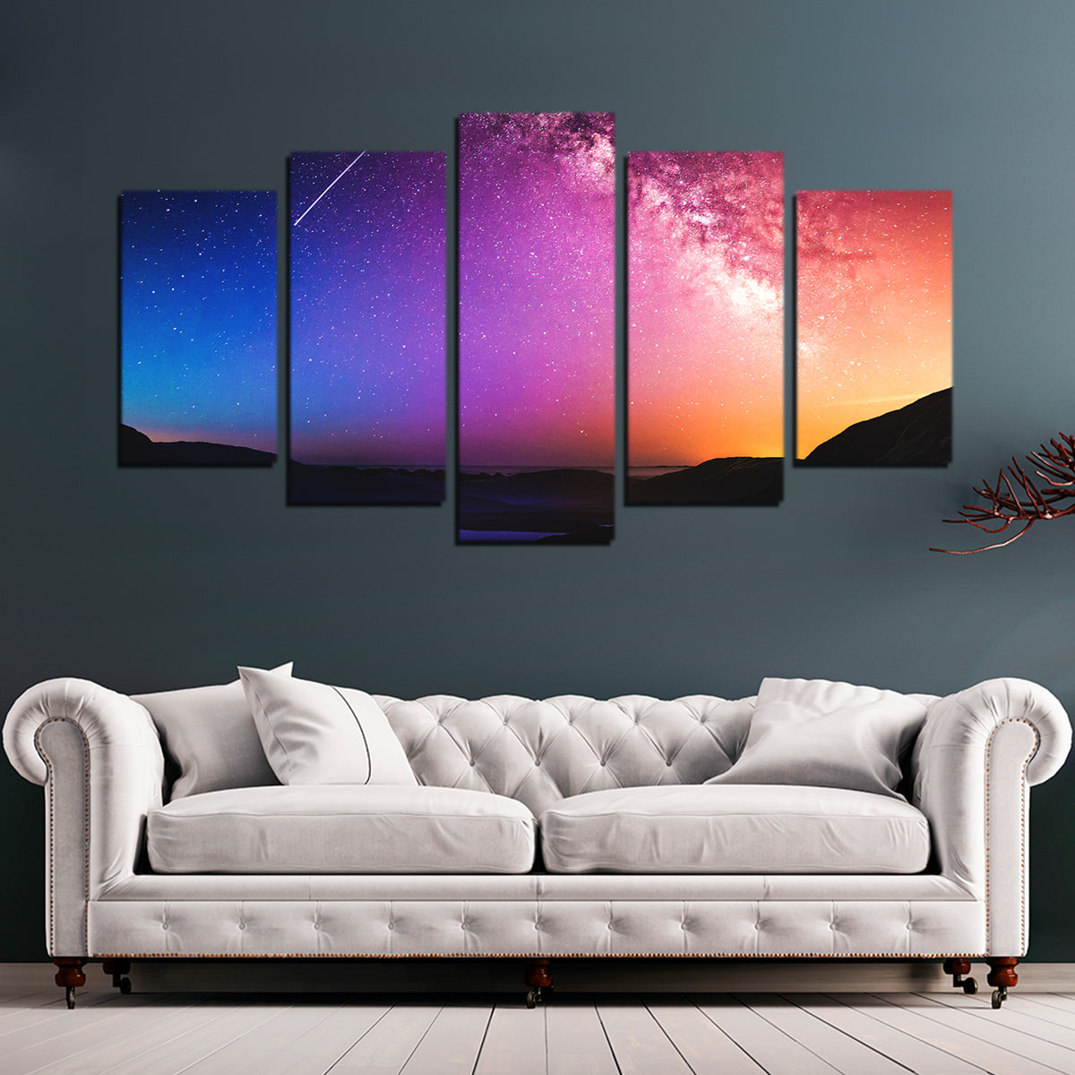 Gorgeous Rainbow Night Wall Art by George Sorin