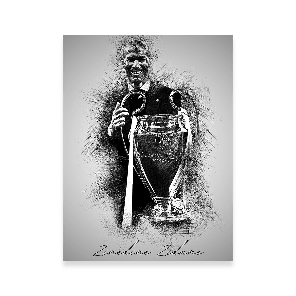 Stunning Zinedine Zidane Wall Art for Soccer Fans
