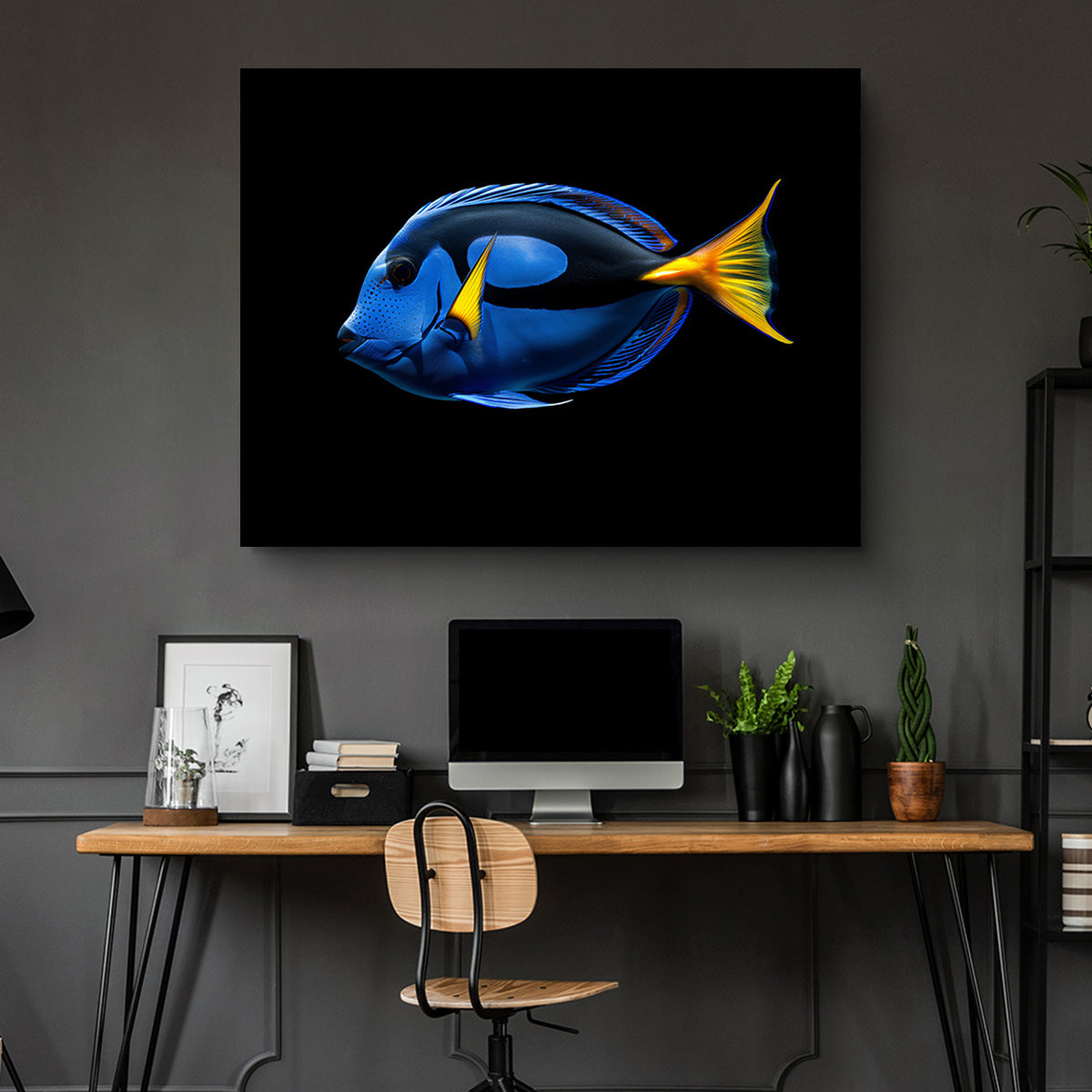 Stunning Regal Blue Tang Fish Wall Art for Home Decor