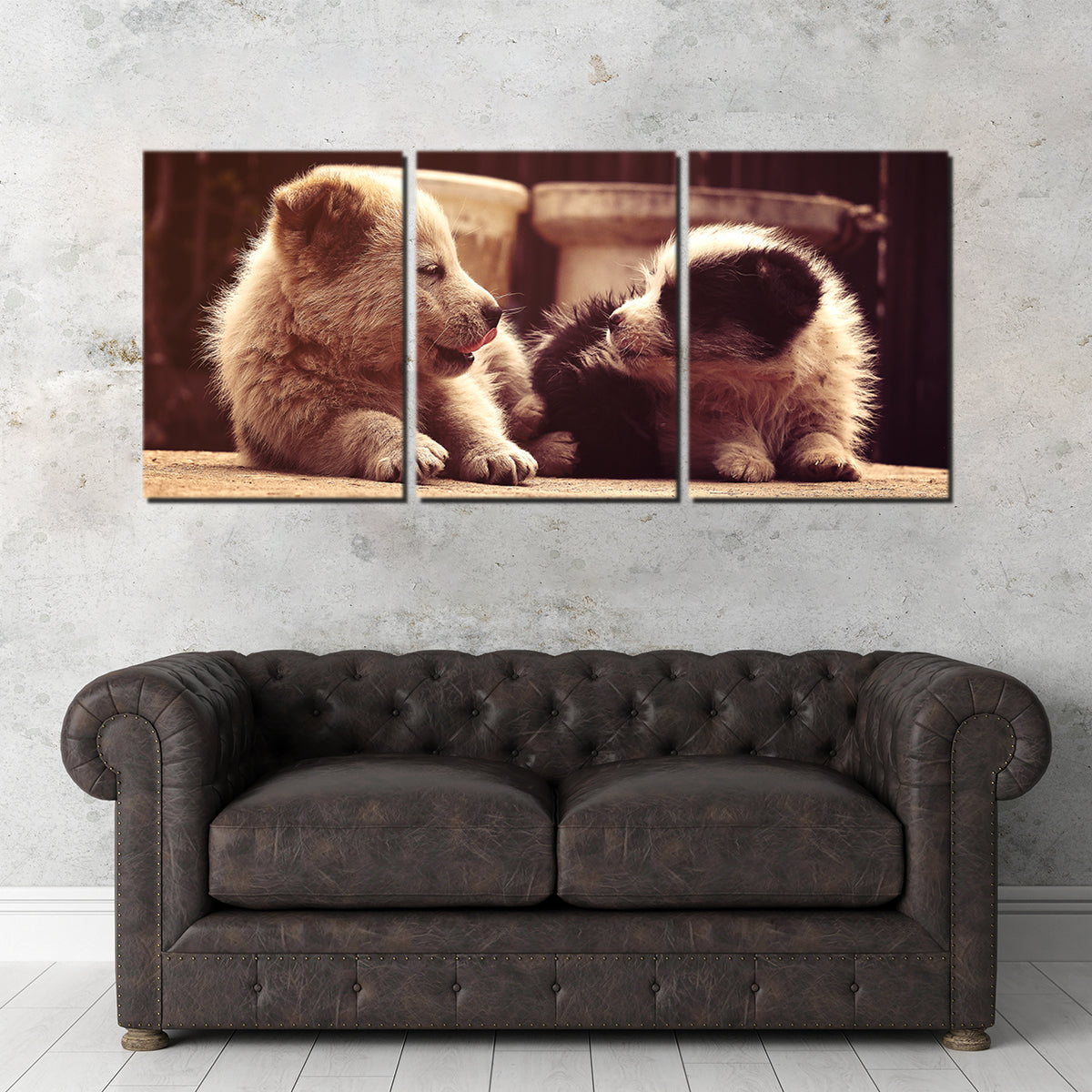 Dog's Best Friend Wall Art - Stunning Handmade Canvas by George Sorin