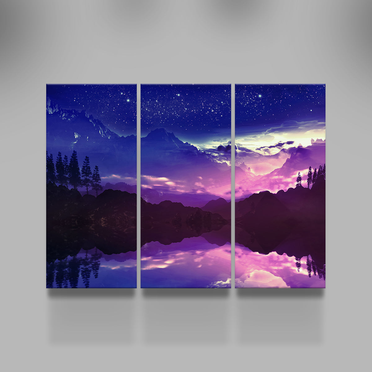 Stunning Purple Landscape Reflection Wall Art by George Sorin