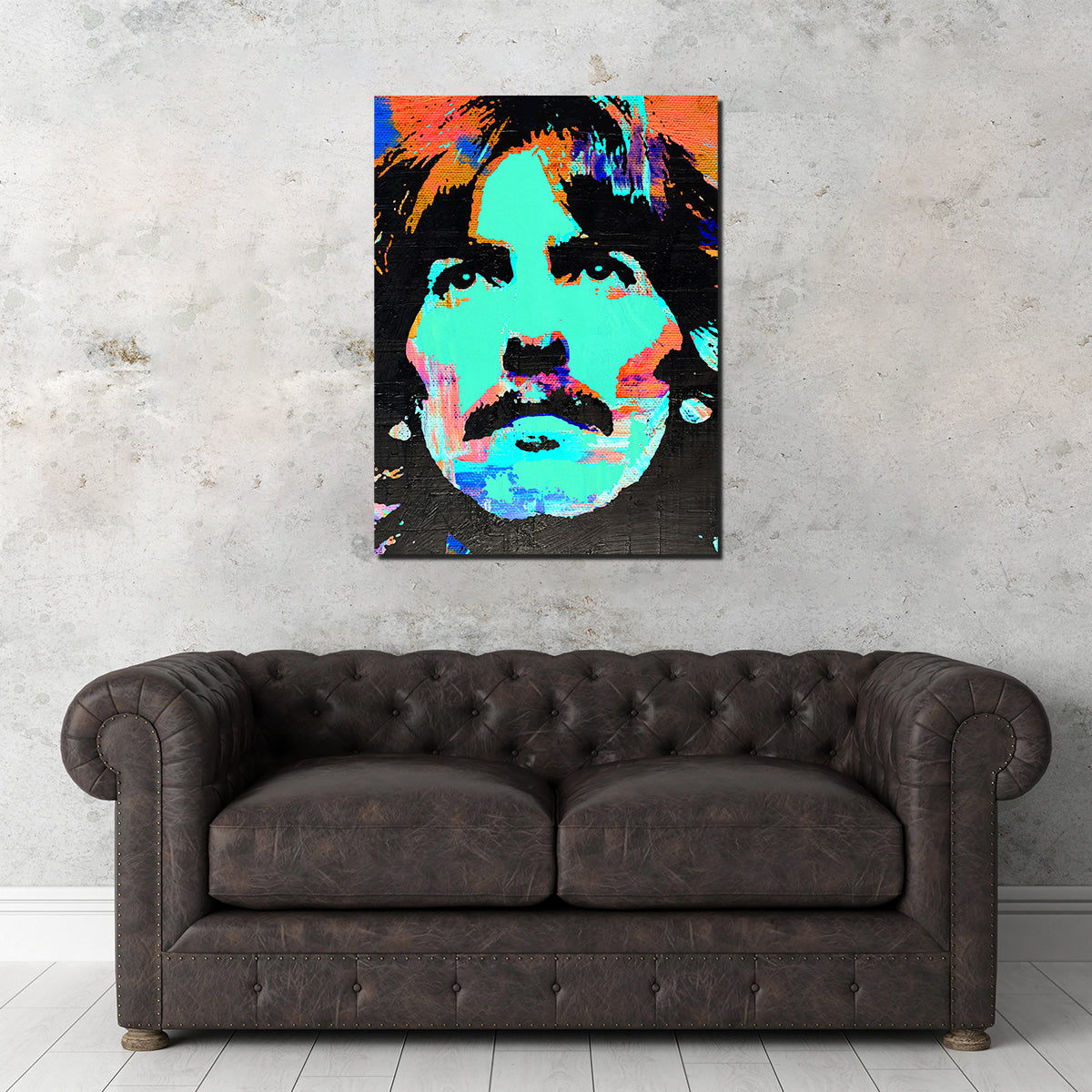 Gorgeous George Harrison Green Wall Art by Stephen Chambers